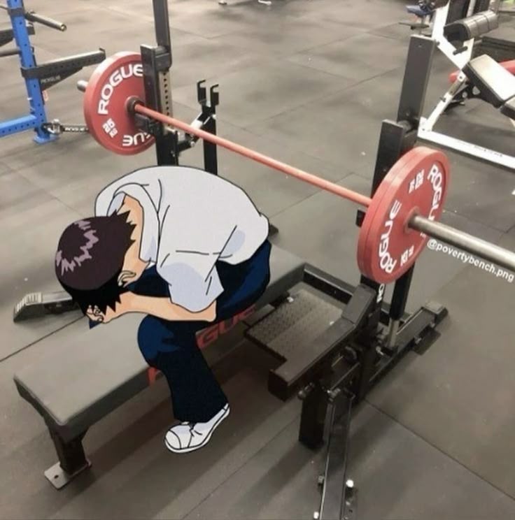 Depressed Shinji on the Bench Press meme template blank