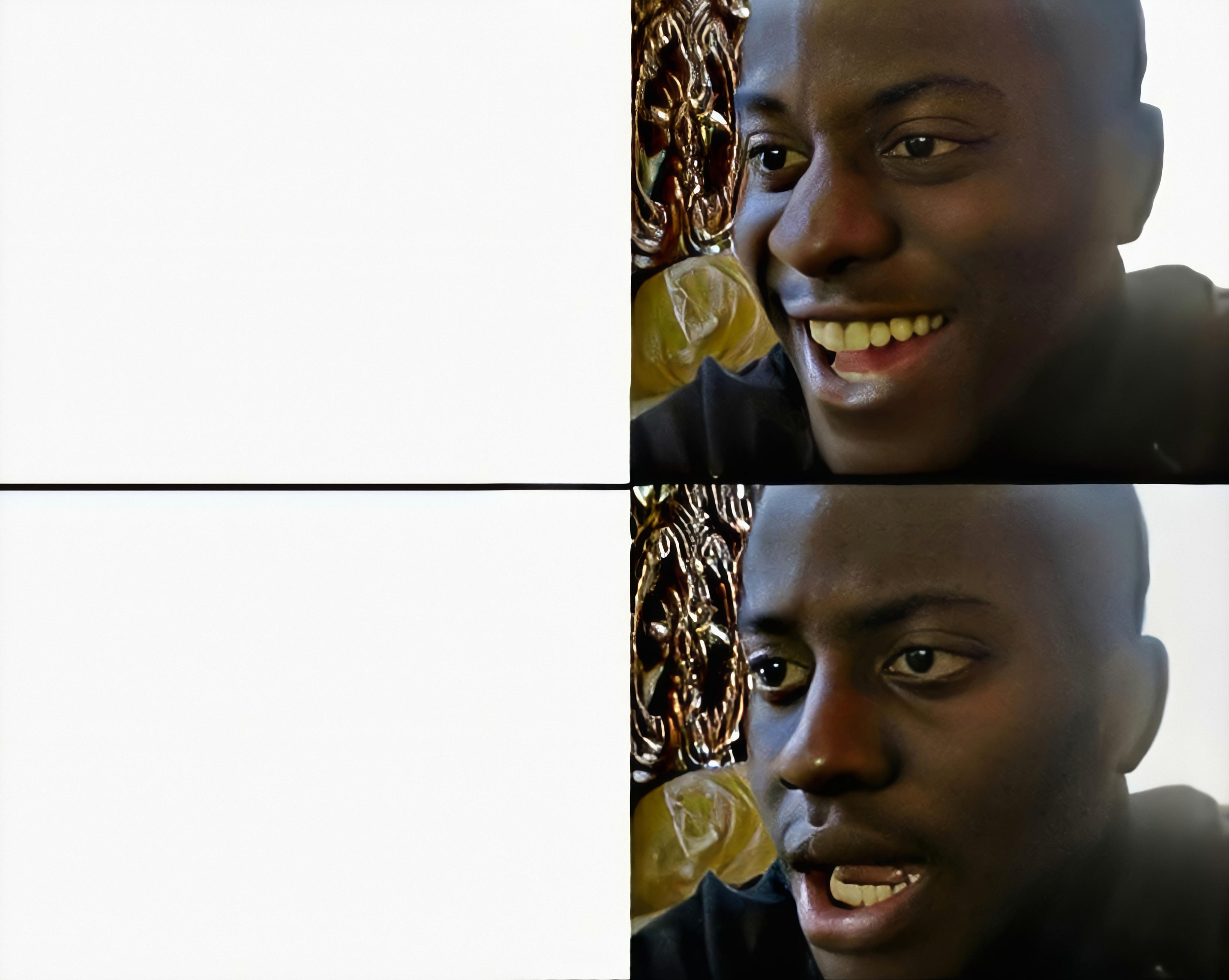 Disappointed Black Guy meme template blank - image format