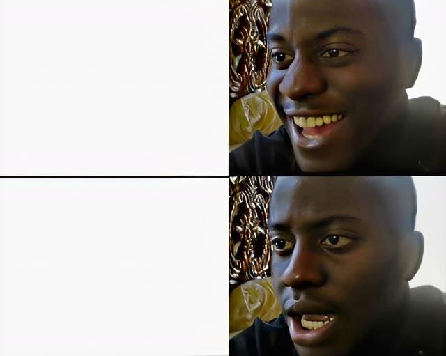 Disappointed Black Guy meme template blank