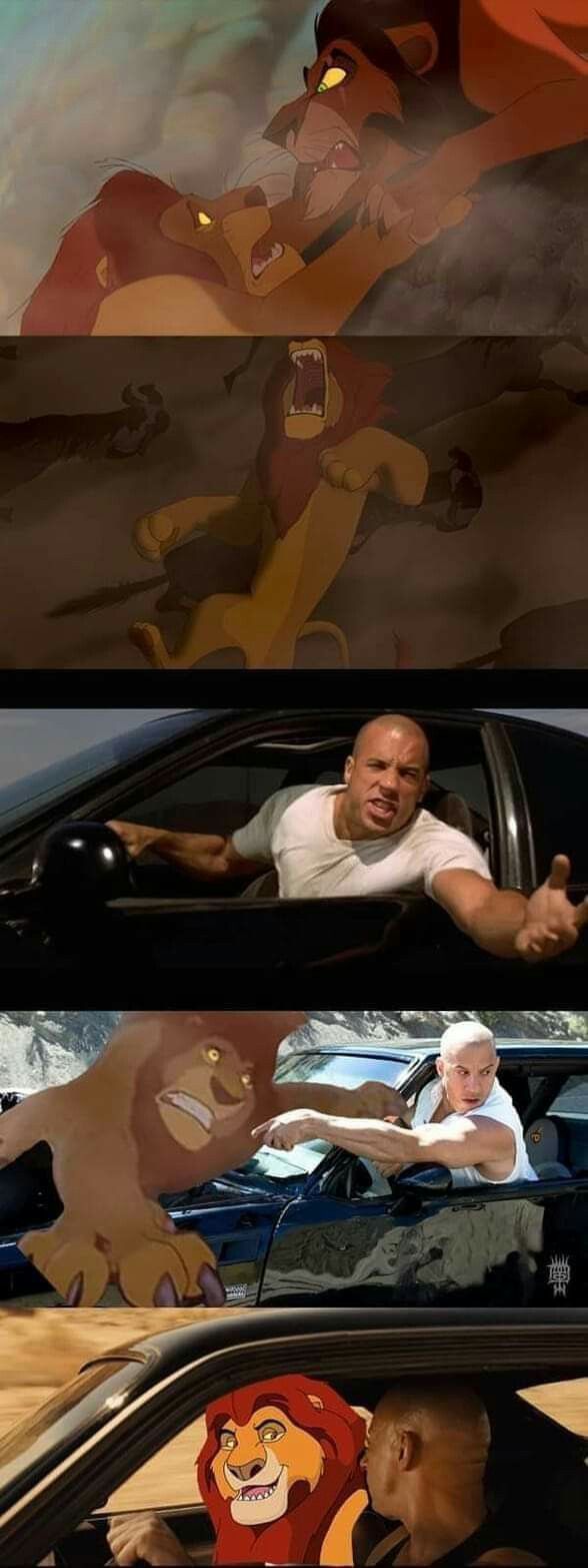 Dom Toretto Saves Mufasa meme template blank