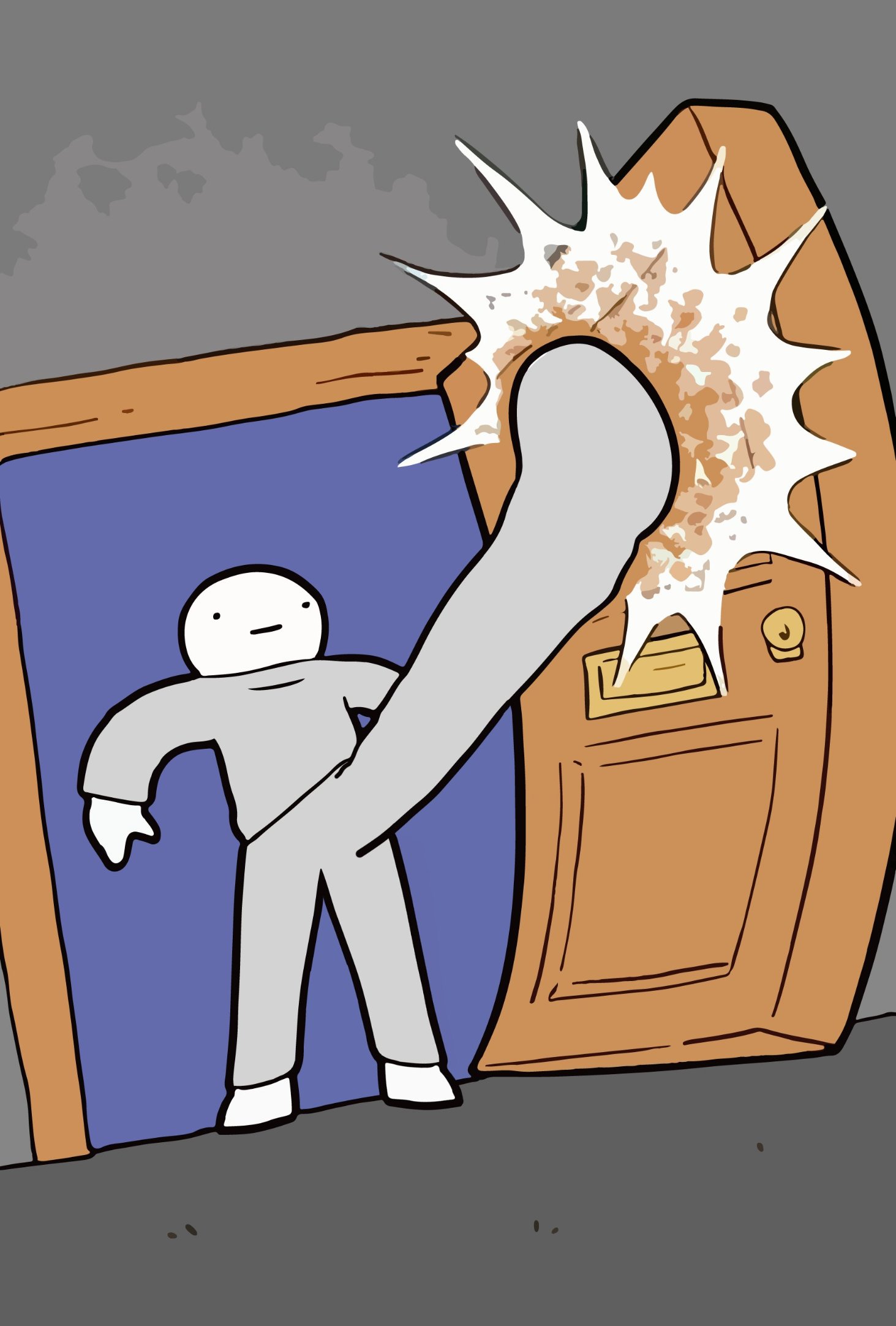 Door Smash meme template blank
