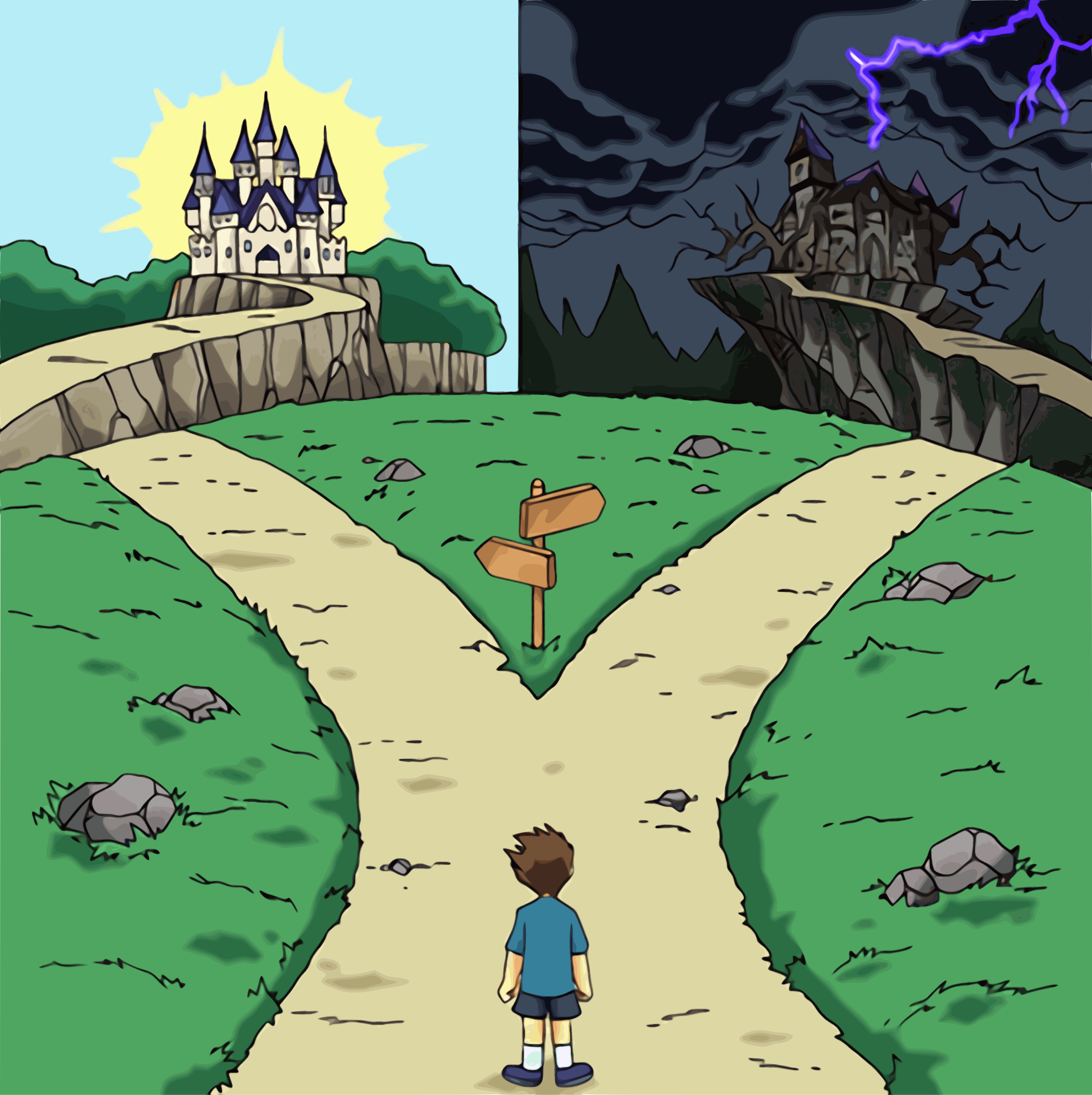 Dramatic Crossroads meme template blank - image format