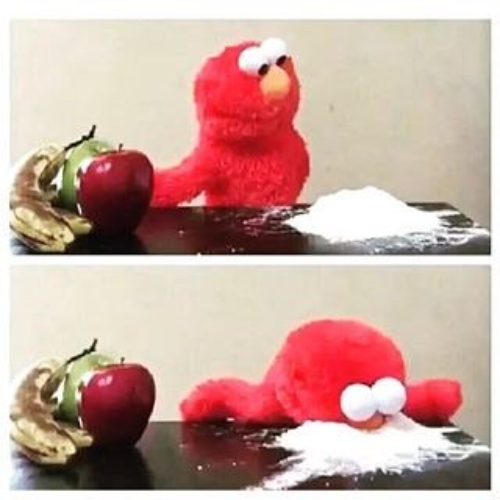 Elmo cocaine meme template blank - image format