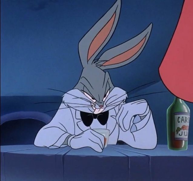 Evil Bugs Bunny Tuxedo Drink meme template blank - image format