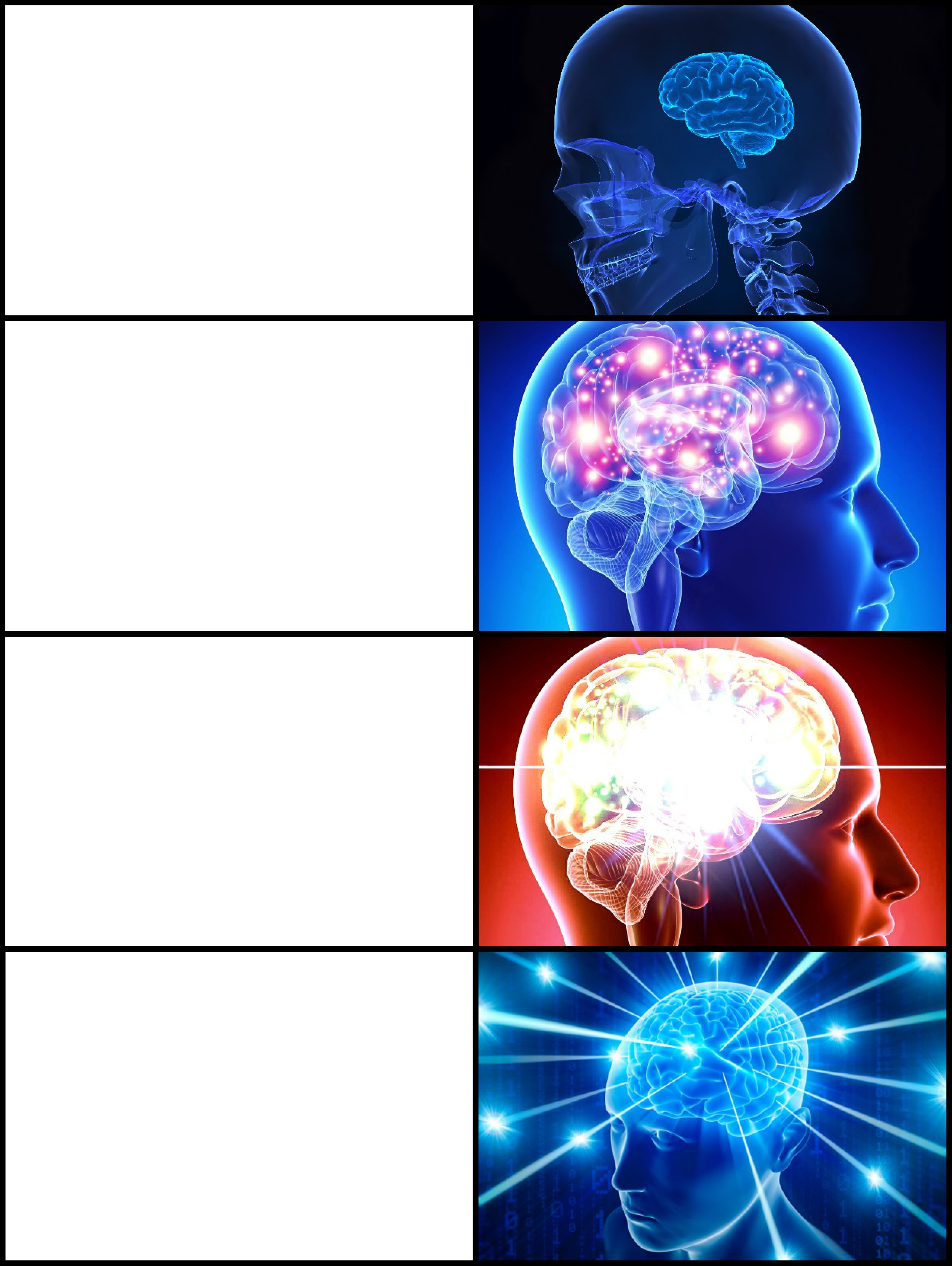 Expanding Brain blank meme template blank - image format