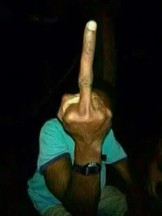 Extremely Long Middle Finger meme template blank