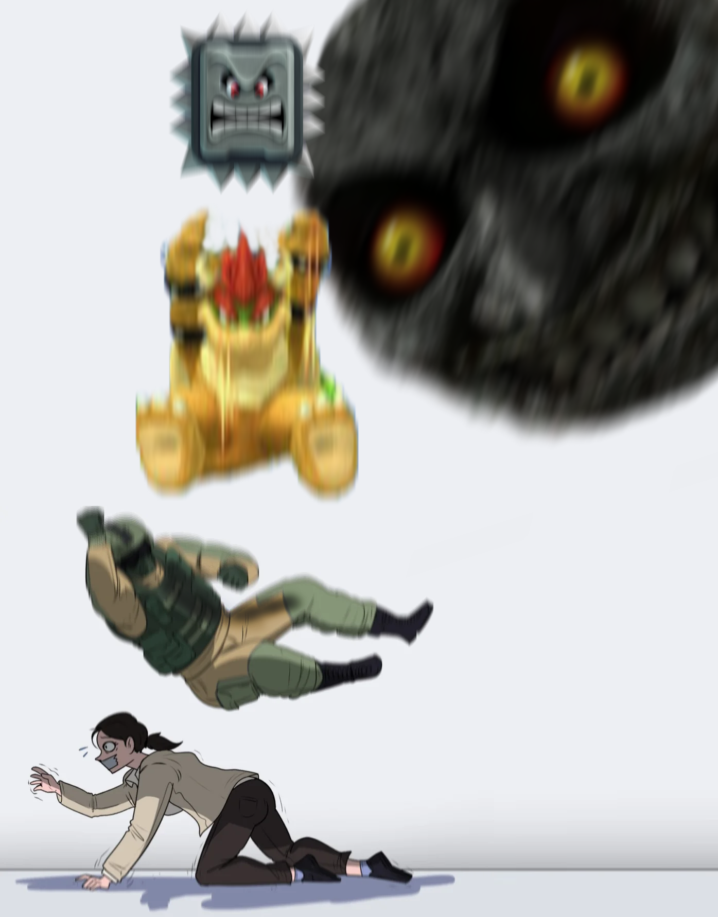 Falling Chain of Chaos meme template blank - image format