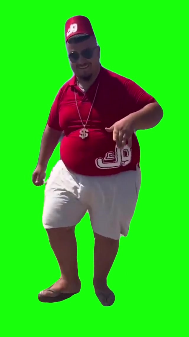 Fat Man Belly Dance “Drrr Severi Dom Dom Yes Yes” Green Screen meme template blank
