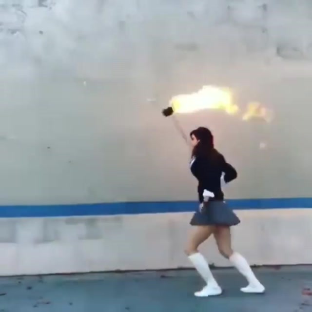 Flaming Rope Dart Girl meme template blank