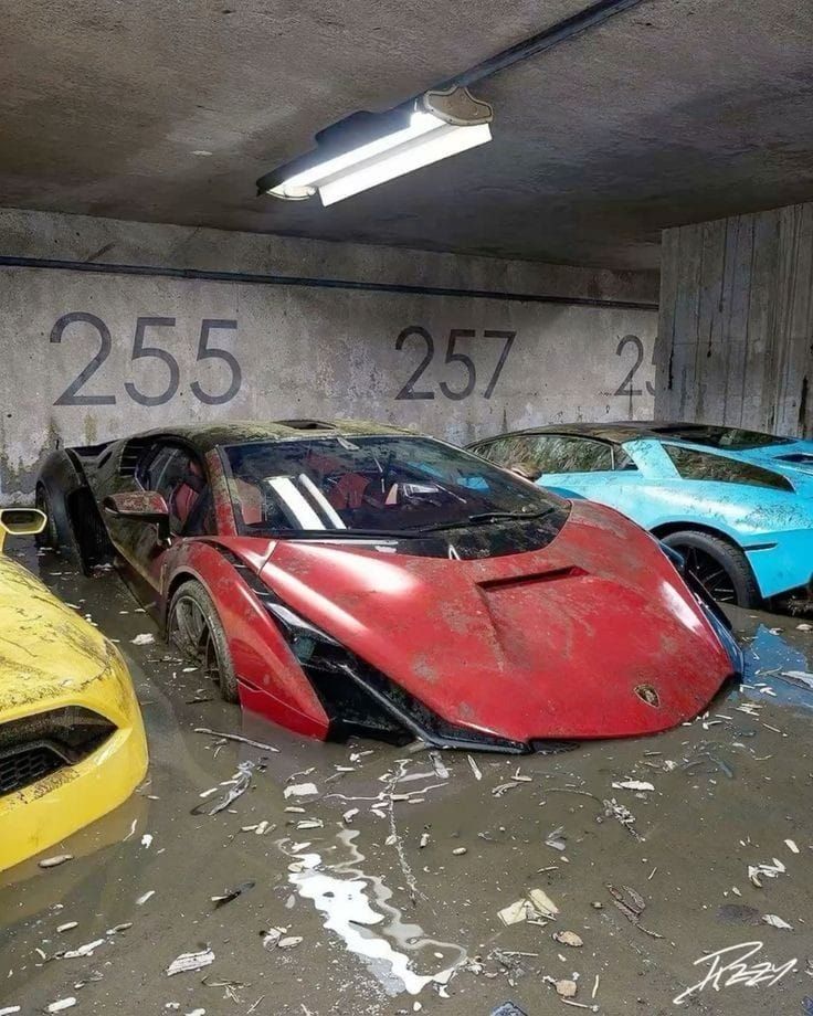Flooded Supercars meme template blank