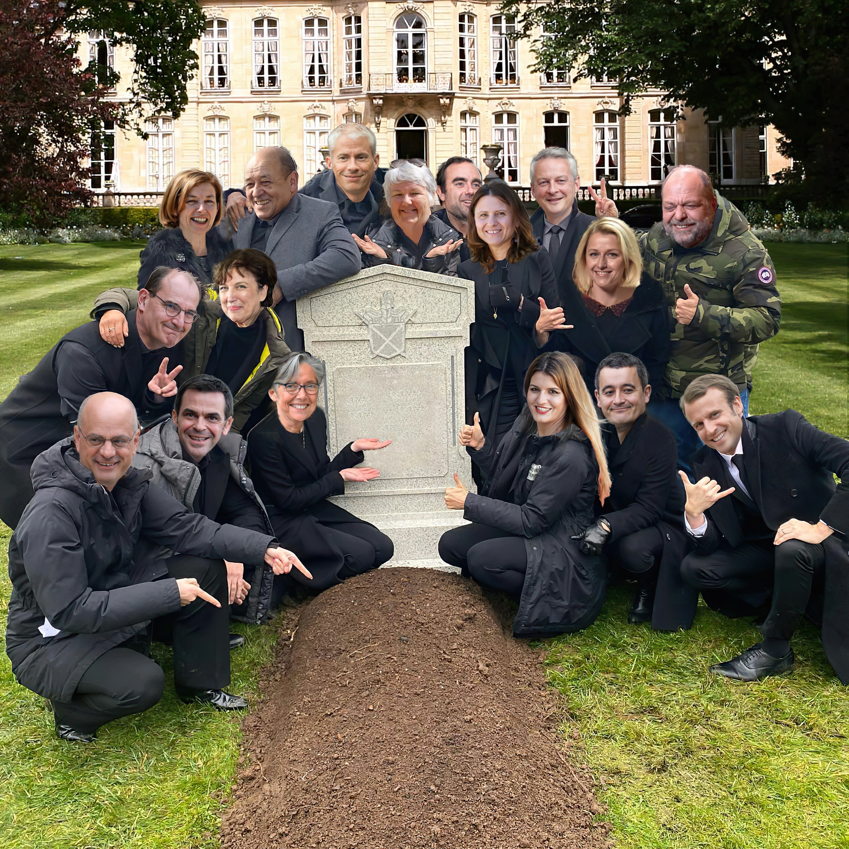 French Government Grave Pose meme template blank - image format