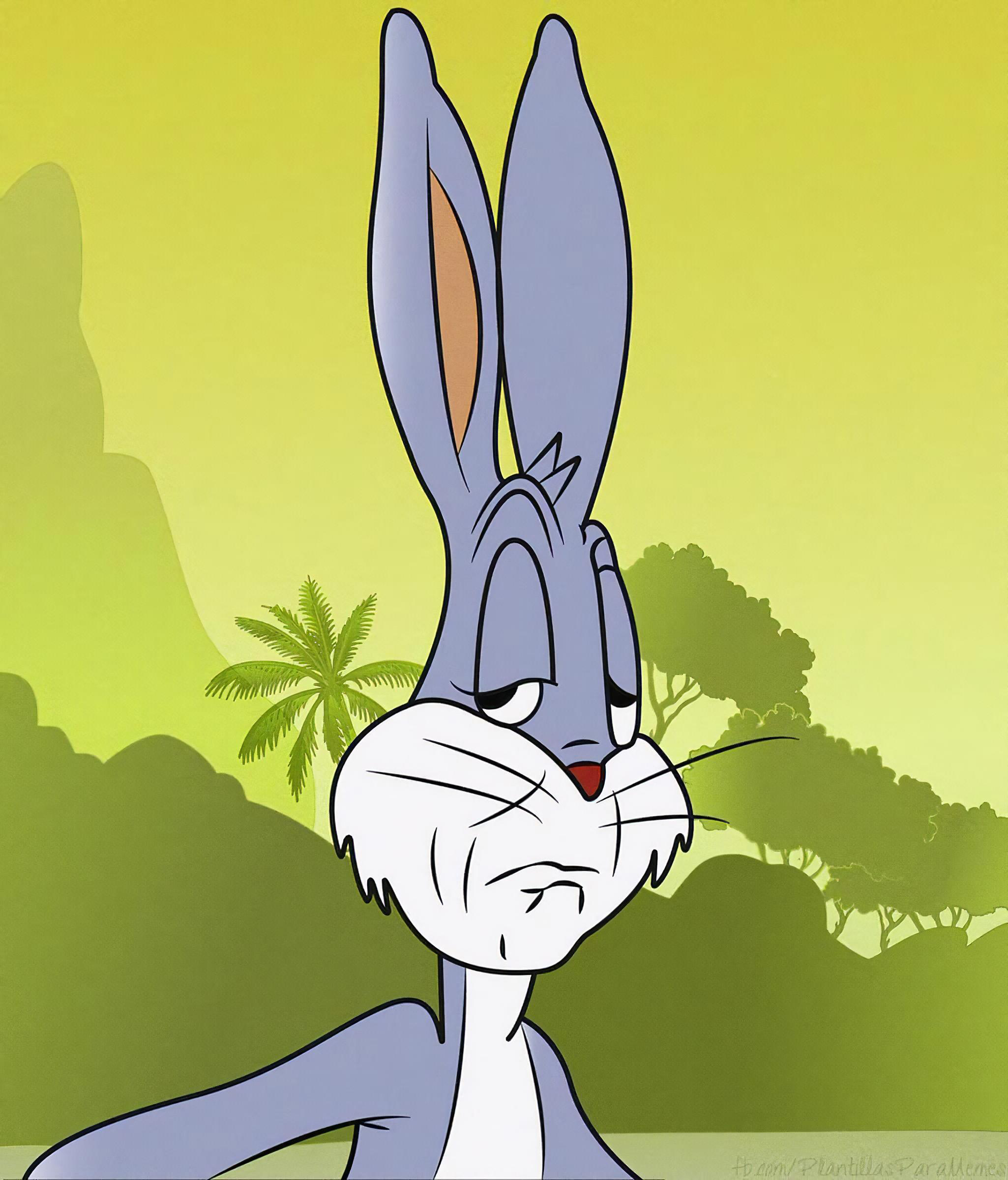 Frowning Bugs Bunny meme template blank - image format