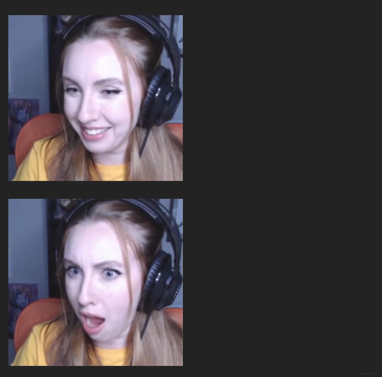 Gamer Girl Happy to Shocked meme template blank - image format