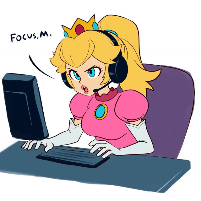 Gamer Princess Peach meme template blank