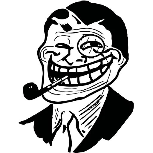 Gentleman Trollface meme template blank