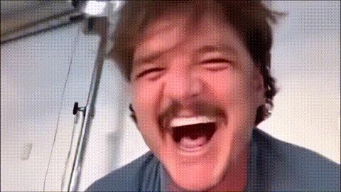 Pedro Pascal Laughing to Crying meme template blank