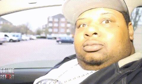 Big guy in car Laughing meme template blank