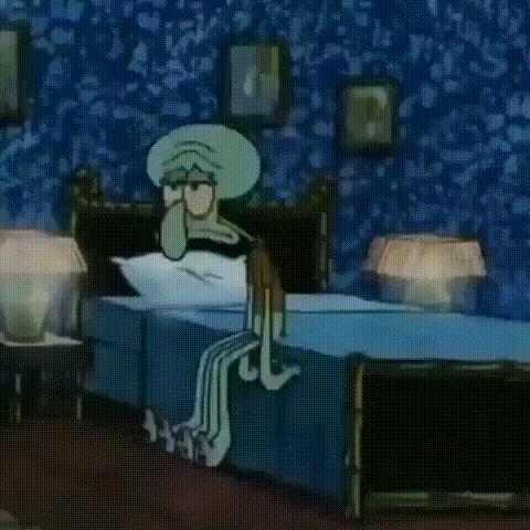 Squidward's Bedtime Cycle meme template blank