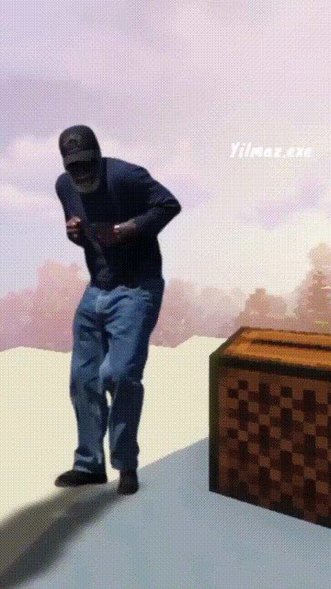 Minecraft Jukebox Real Life Dance meme template blank