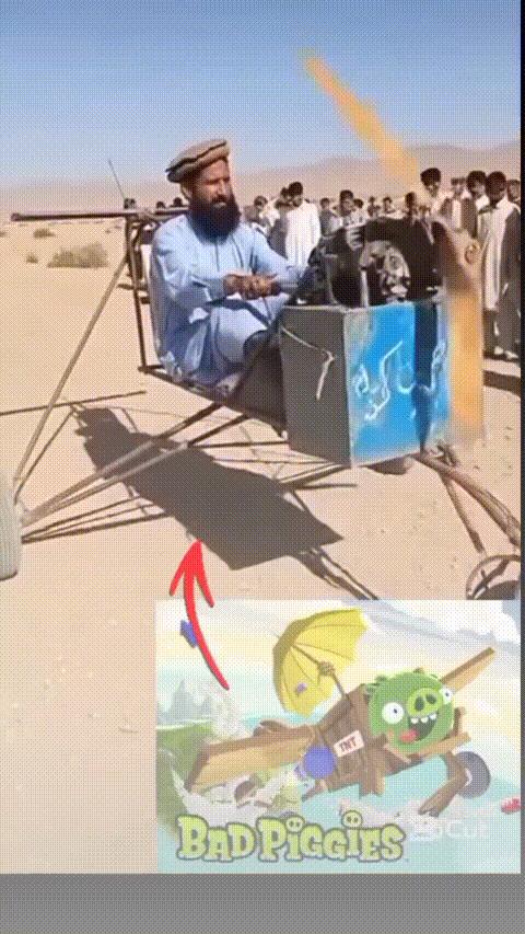 The Desert Pilot / Bad Piggies Real Life Edition meme template blank