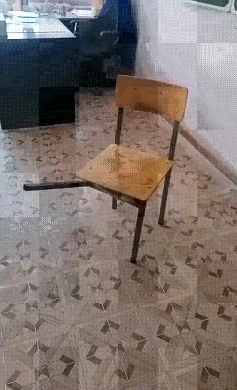 The Marching Chair / Mechanical Fatigue meme template blank