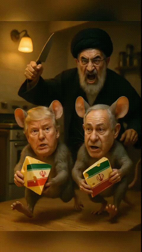 Trump and Netanyahu Rat Meme AI Animation HD meme template blank