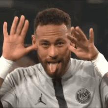 Neymar Tongue Out meme template blank