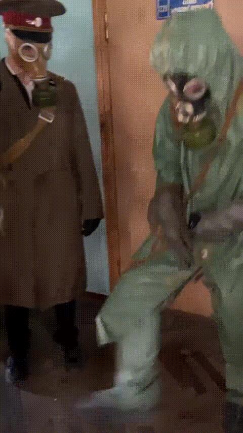 The Nuclear Shuffle / Hazmat Dance Party meme template blank