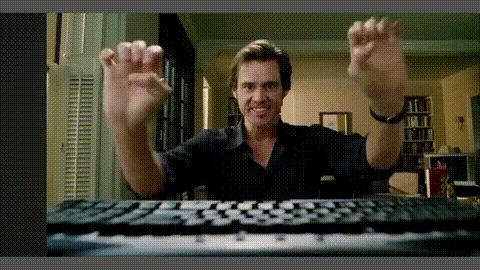 Jim Carrey Typing meme template blank