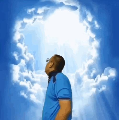 The Man in the Heaven meme template blank