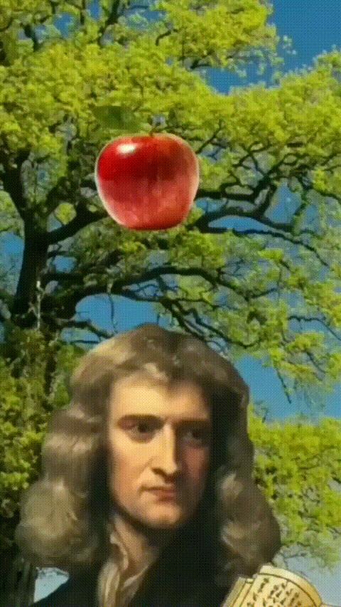 The Newton Awakening / The Gravity Discovery meme template blank