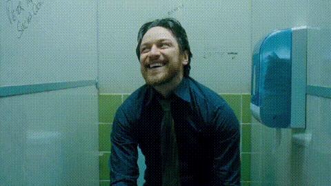 James McAvoy laughing in the toilet meme template blank