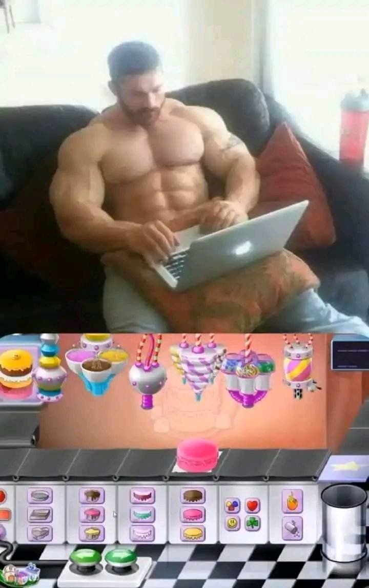 Gigachad Playing Purble Place meme template blank