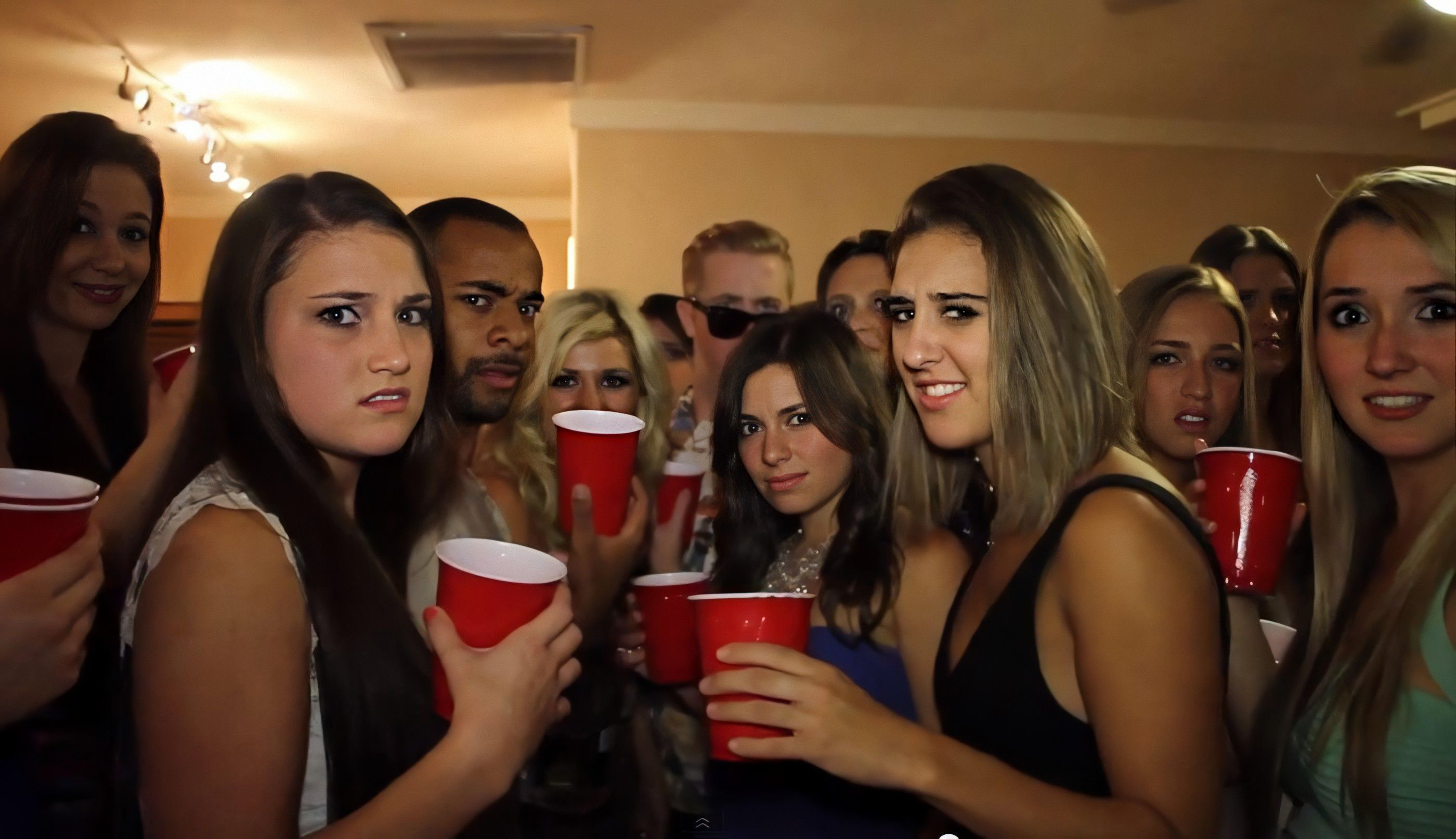 Girl at a Party Looking Disgusted meme template blank - image format