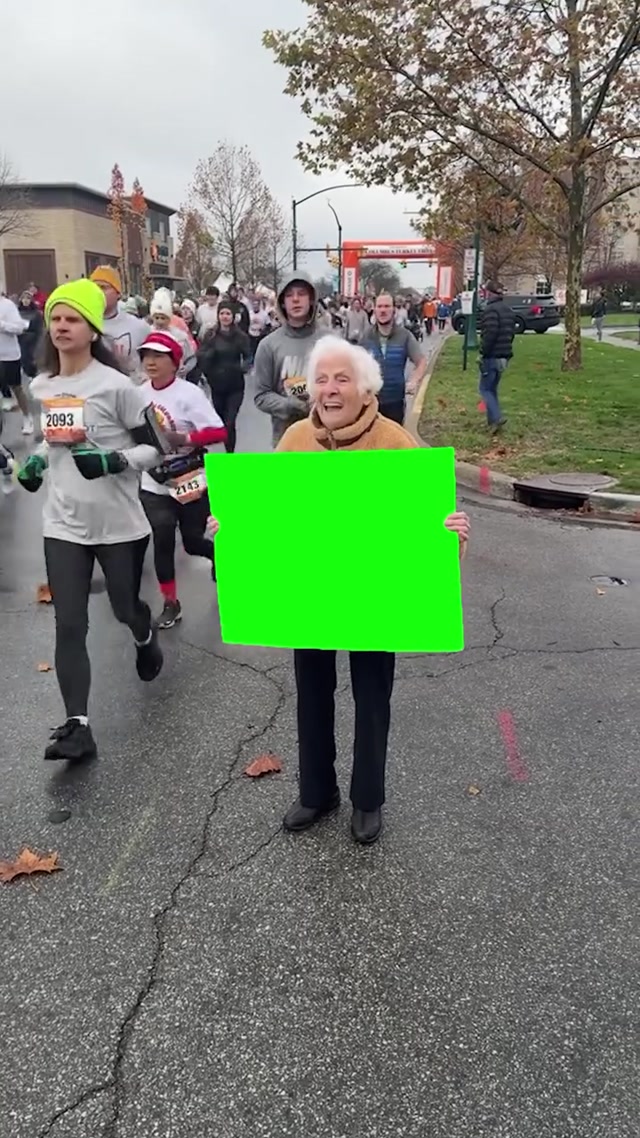 Grandma Holding Sign meme template blank