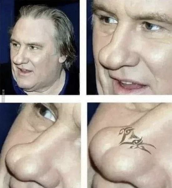Gérard Depardieu Nose meme template blank