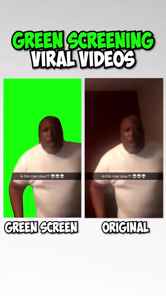 Green Screen VS Original meme template blank