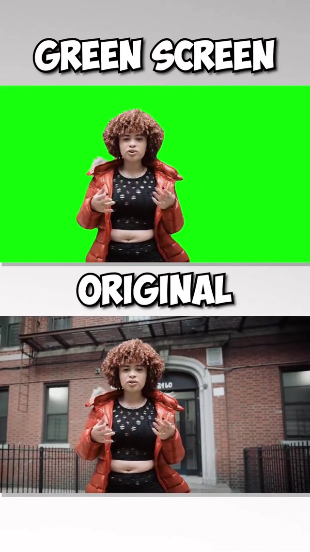 Green Screen vs Original meme template blank