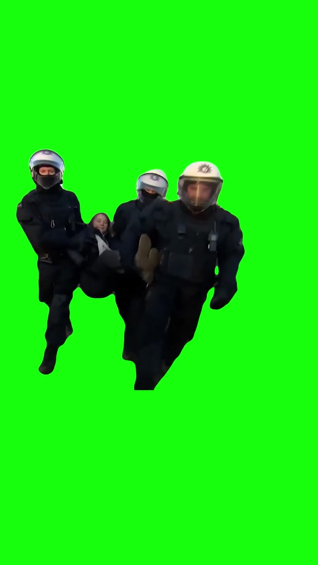 Greta Thunberg Getting Arrested meme template blank