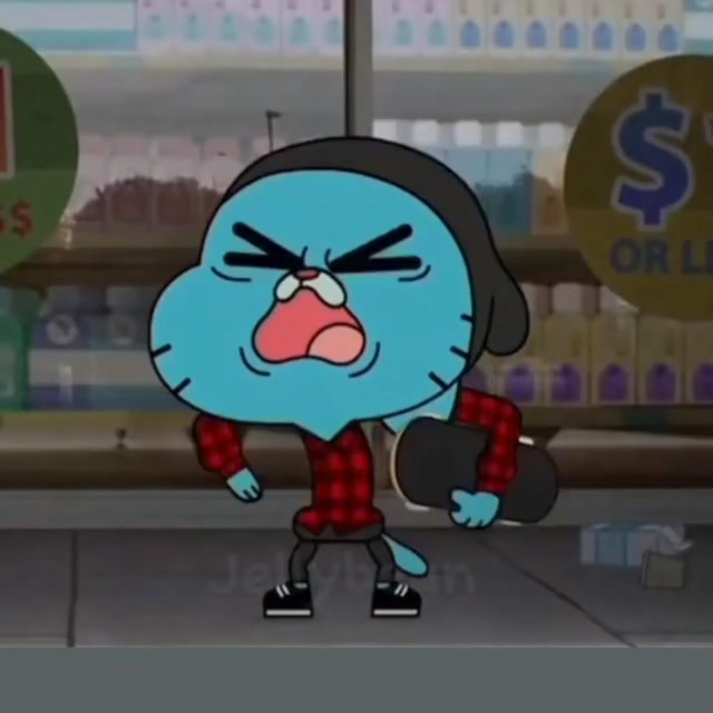 Gumball's Dramatic Skater Gasp meme template blank