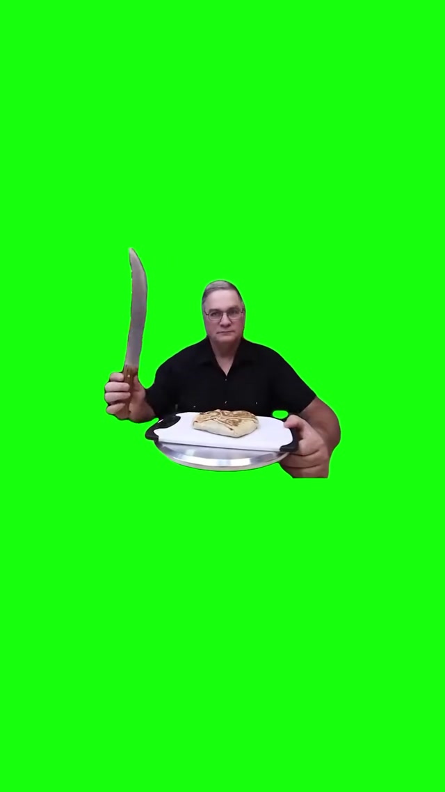 Guy Cutting a Crunchwrap meme template blank