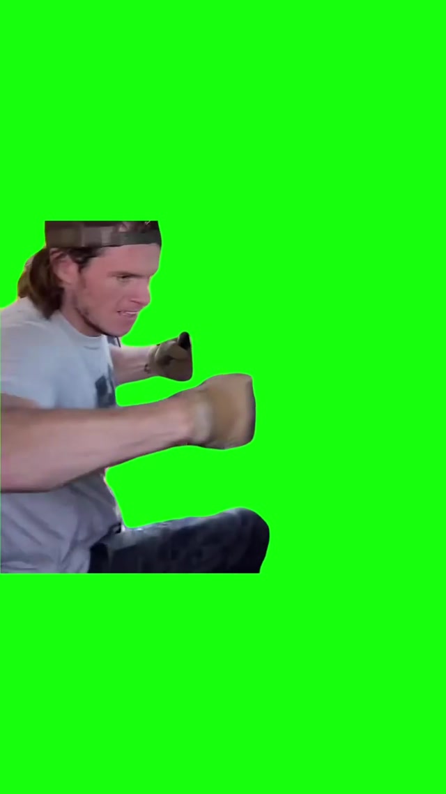Guy punching radio TikTok meme green screen meme template blank