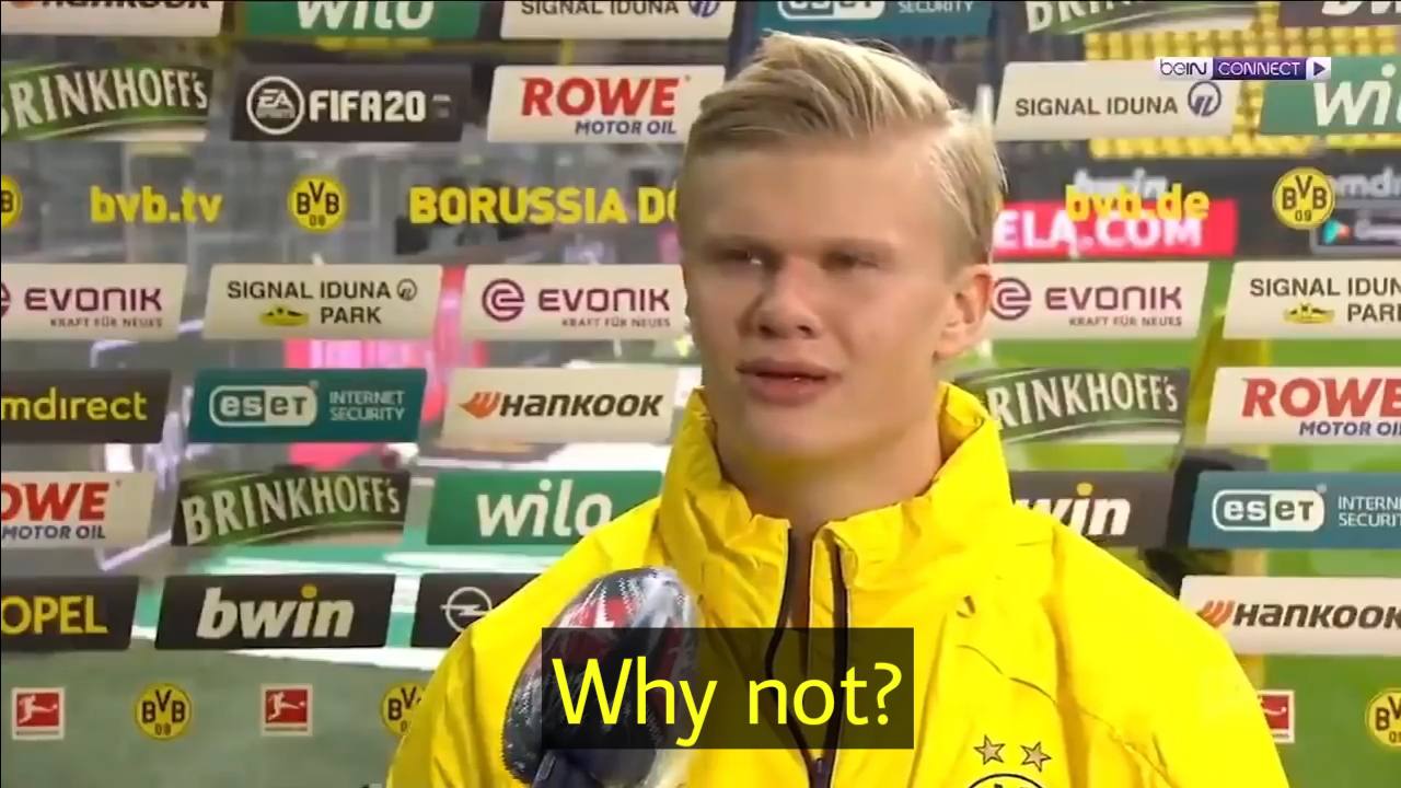 Haaland’s Why Not? meme template blank