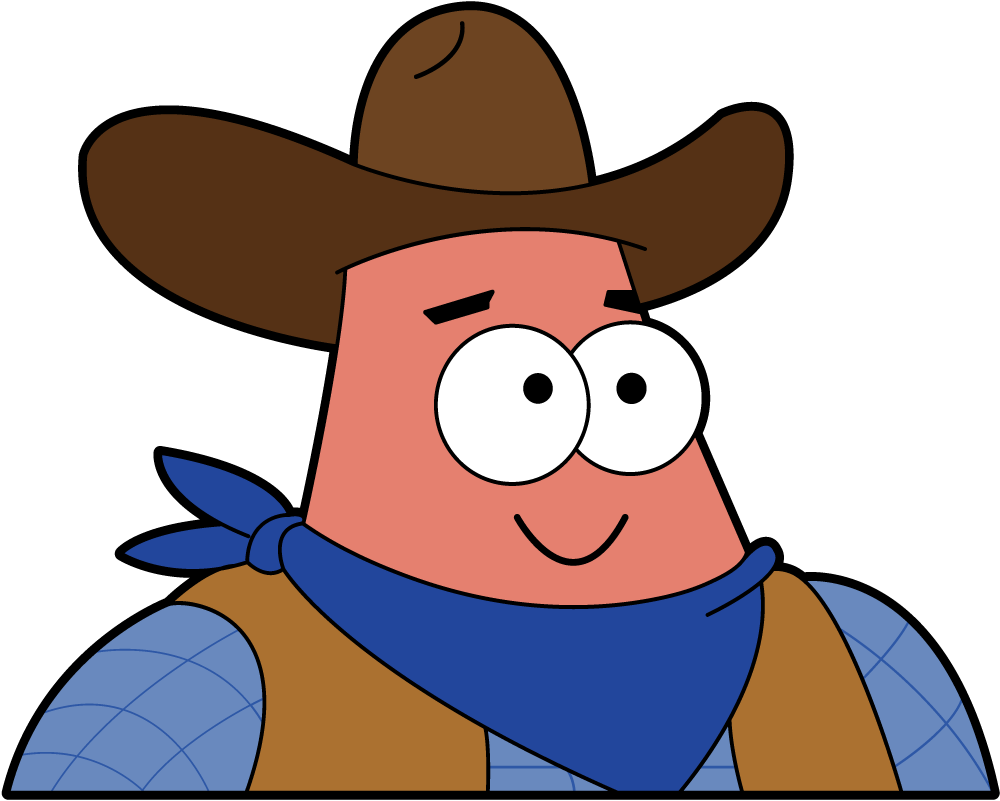 Happy Cowboy Patrick meme template blank