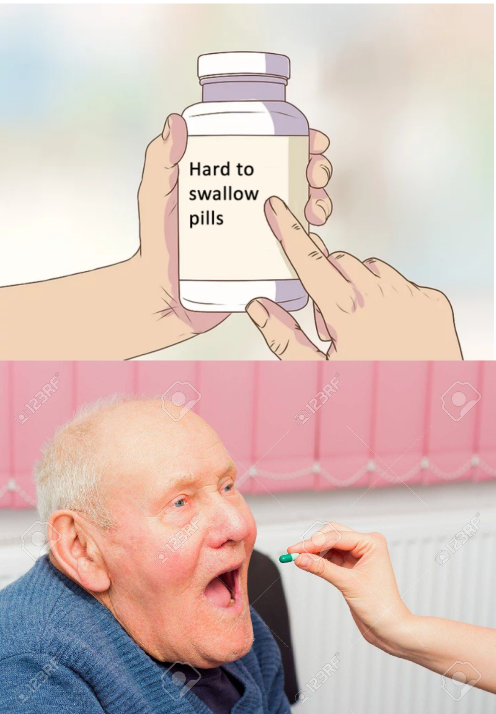 Hard to Swallow Pill meme template blank - image format