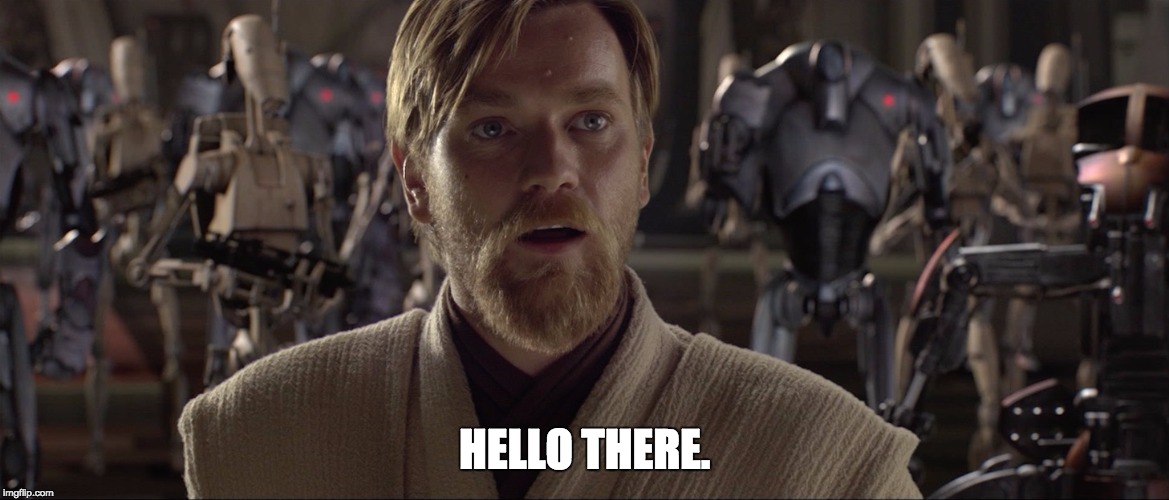 Hello There meme template blank