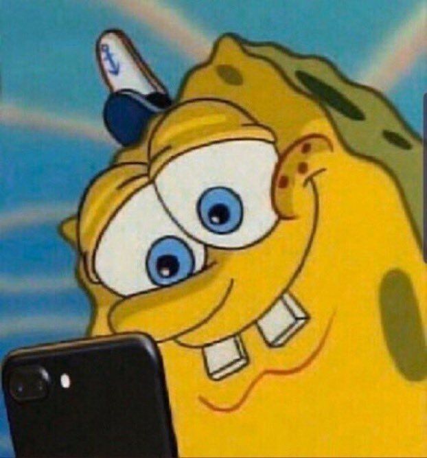 High SpongeBob on Phone meme template blank