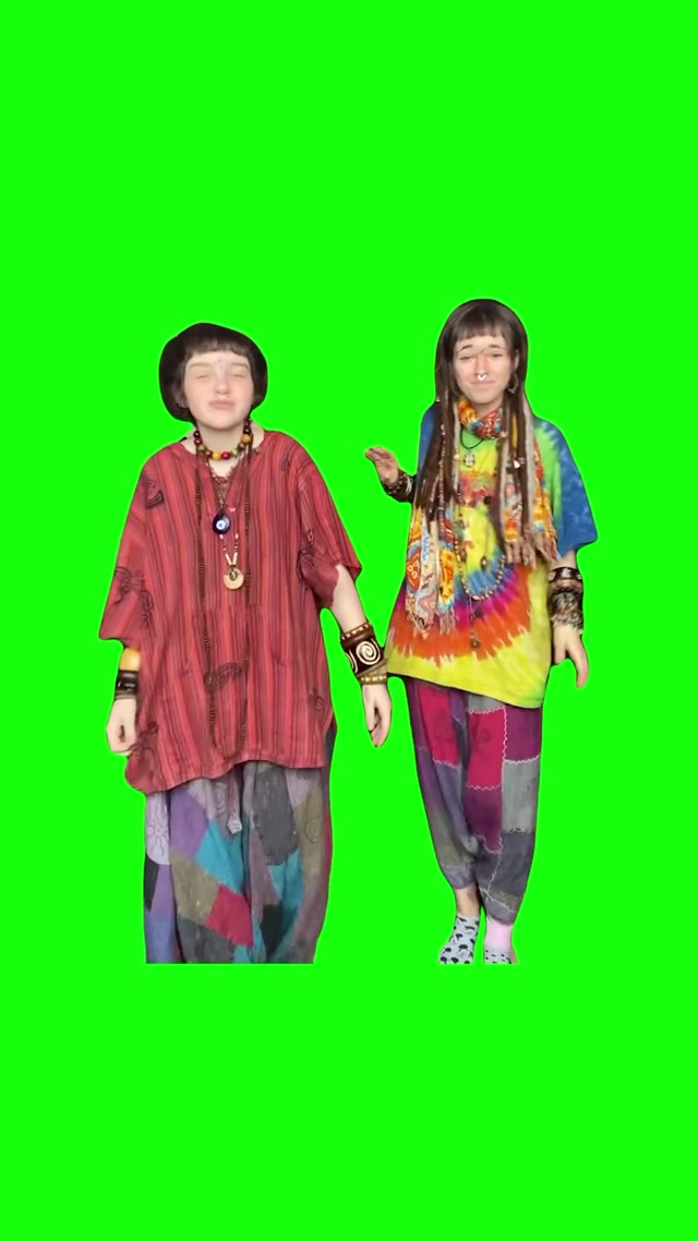 Hippie Girls Dancing meme template blank