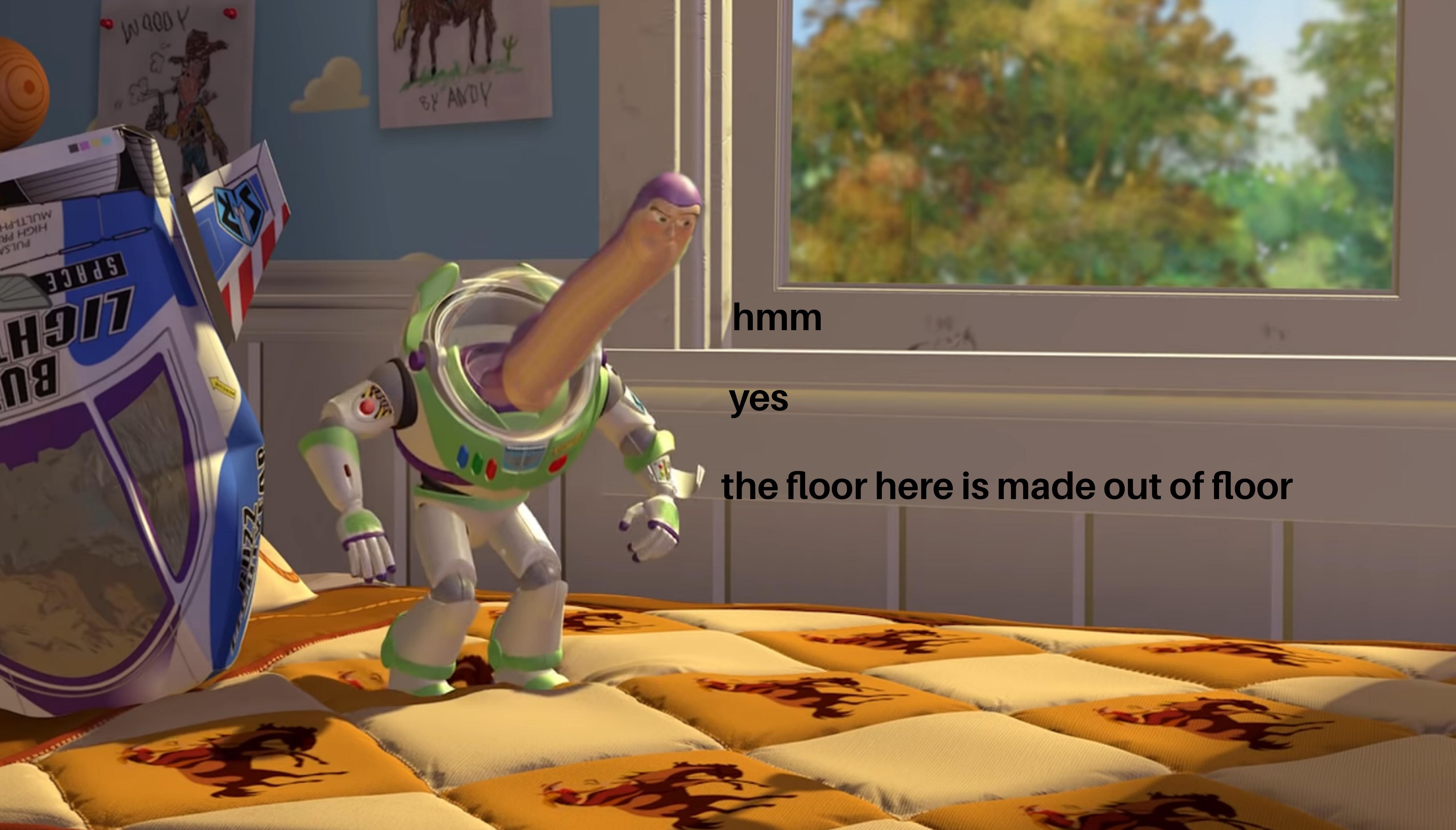 Hmm Yes, the Floor Is Made of Floor meme template blank - image format