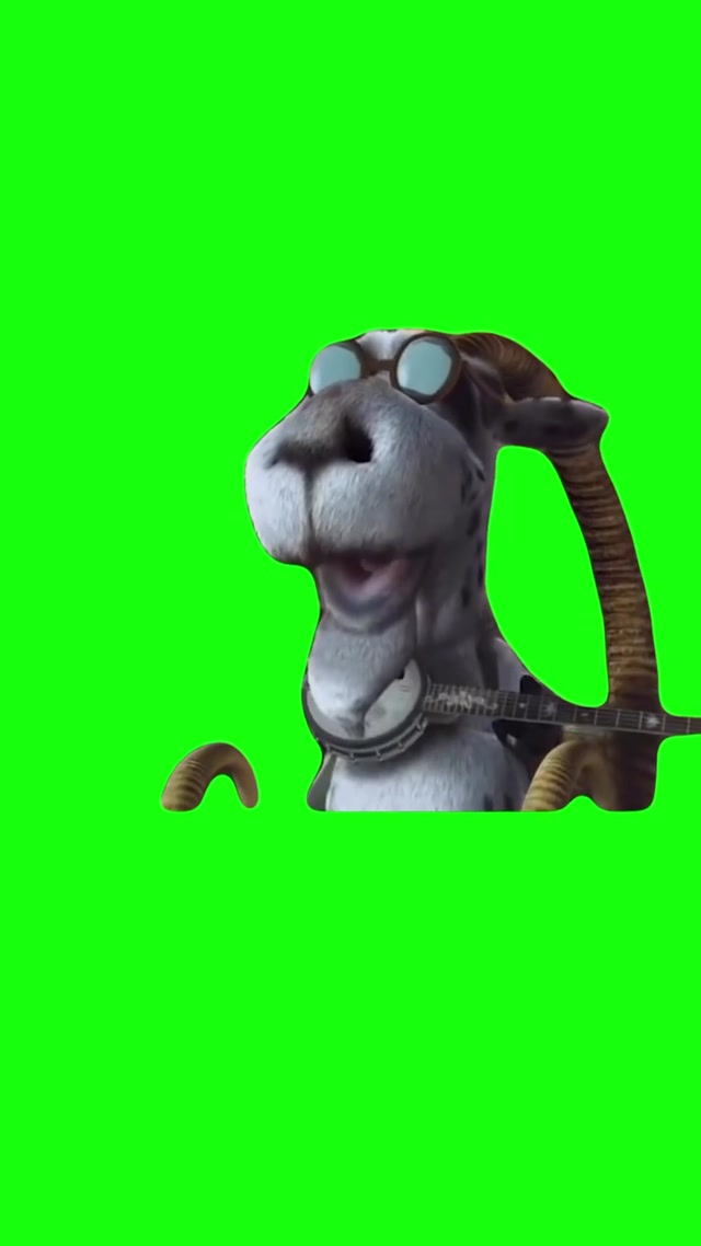 Hoodwinked Goat “Did I, Did I” Green Screen meme template blank